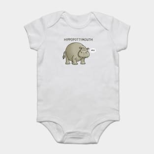 Hippo-potty-mouth Baby Bodysuit